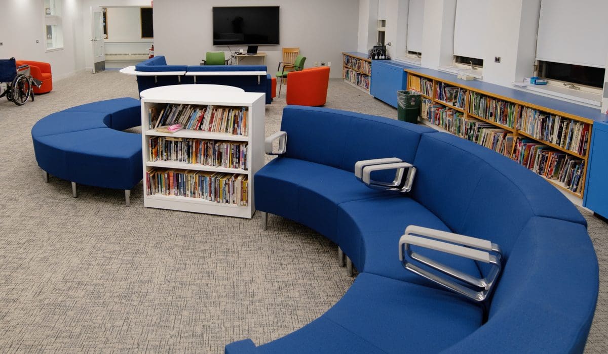 Versatile space in Cotting School called the EliseR. Wallace Learning Commons