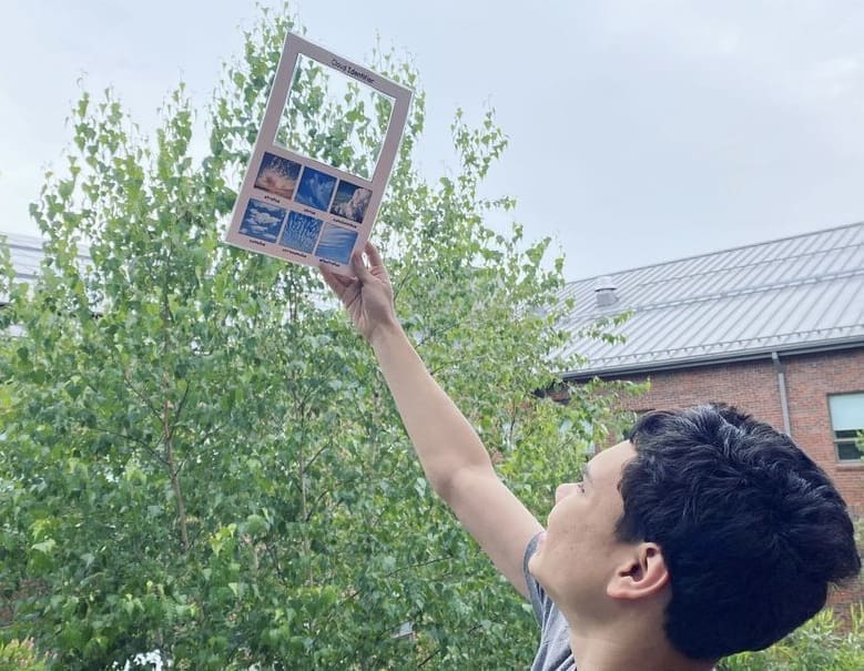 Student observing the sky